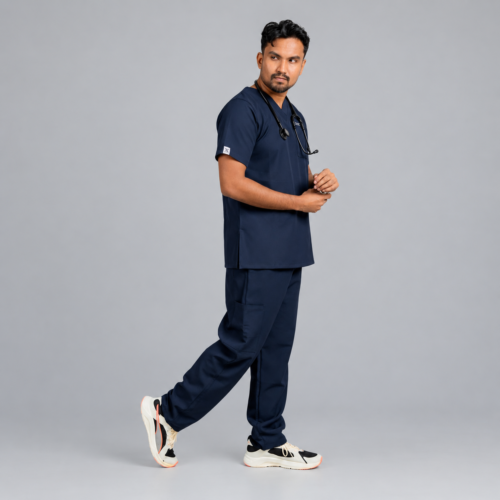 86d5733c-527d-418d-bd99-5010a32eff83-5 PrimeFlex Navy Blue - Scrub Top (Unisex)
